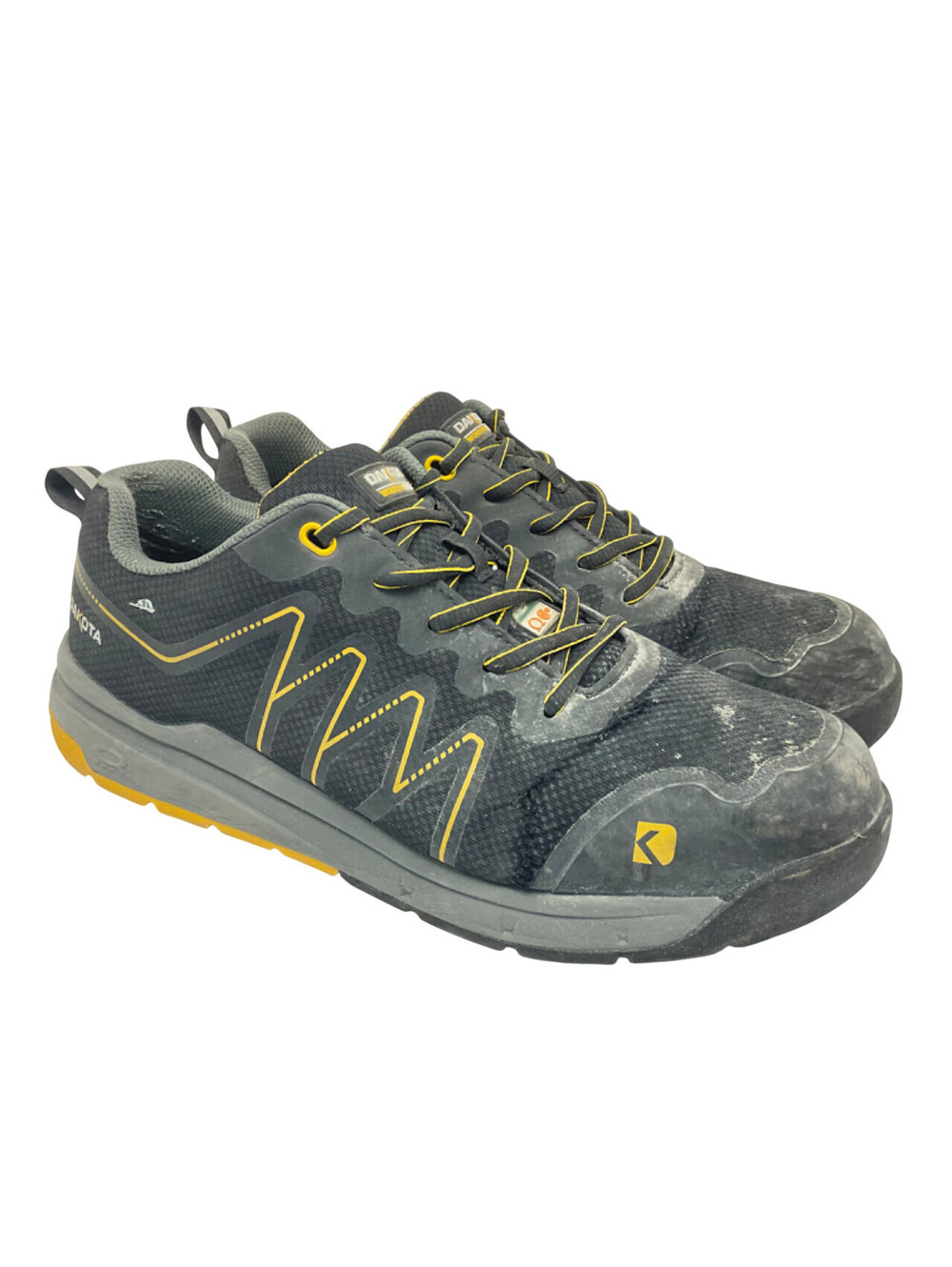 DAKOTA Men's 3621 Steel Toe Steel Plate Athletic Safety Shoes Black/Yellow 12M